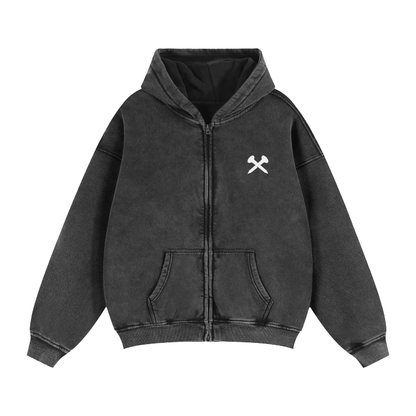 X Zip-Through Boxy Hoodie