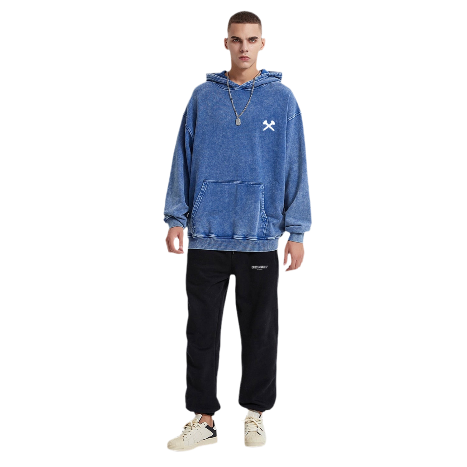 7O7 Acid Wash Oversize Hoodie - Crossxnails Weargood