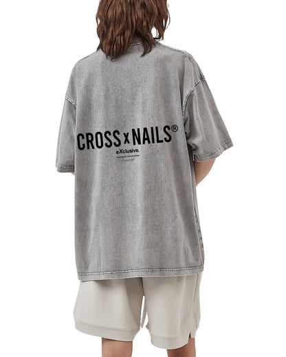 Crossxnails Acid Wash Oversize T-Shirt - Crossxnails Weargood Acid wash T-shirt