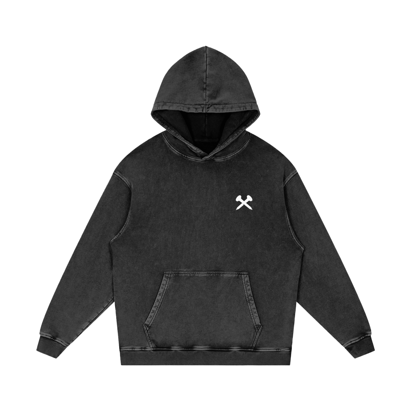 707 Acid Wash Oversize Hoodie - Crossxnails Weargood