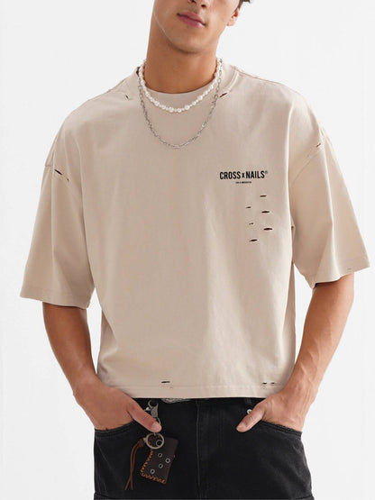 Crossxnails Frayed Boxy Tee