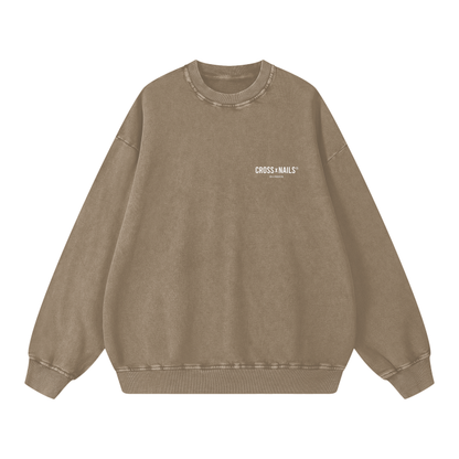 Acid Wash Oversize Sweatshirt - 360 GSM - Crossxnails Weargood